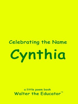 cover image of Celebrating the Name Cynthia